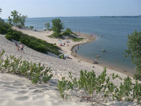 beautiful white sand beaches at Sandbanks Provincial Park. It's one of the few places in Ontario ...