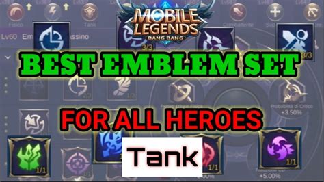 BEST EMBLEM SET for all heroes - TANK | Mobile Legends - YouTube