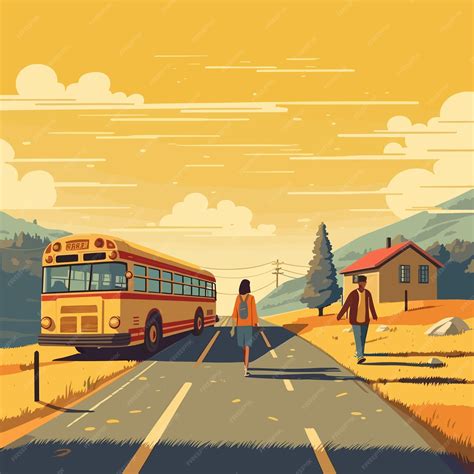 Premium AI Image | School bus with students flat illustration Back to school illustration school ...