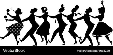 Conga dance silhouette Royalty Free Vector Image