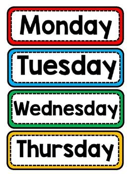 Days of the week flashcards by Ms Cindy's Store | TPT