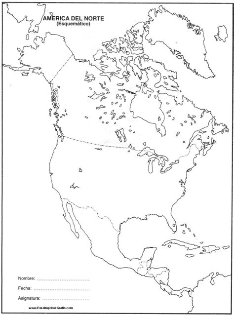 Mapa de América del Norte – ParaImprimirGratis.com