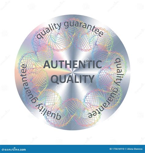 Authentic Quality Round Hologram Sticker. Stock Vector - Illustration ...