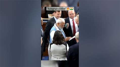 Member of American Congress taking autograph of PM Narendra Modi ll PM modi autograph - YouTube