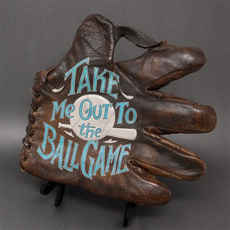 Take Me Out to the Ball Game Baseball Glove Painting — Sean Kane Baseball Art - Painted Glove ...