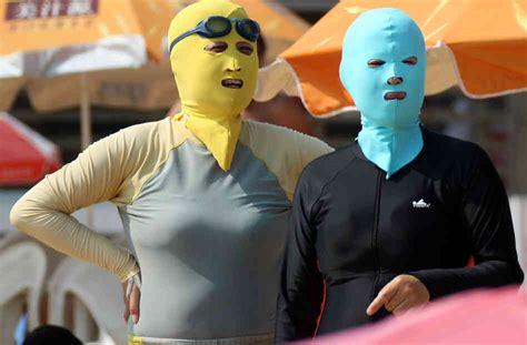 On Chinese Beaches, The Face-Kini Is In Fashion : The Two-Way : NPR