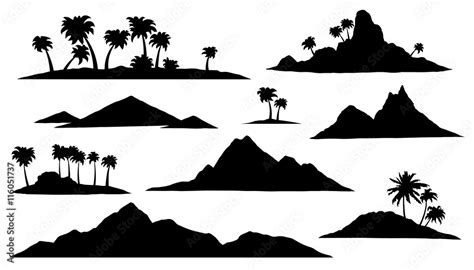 island silhouettes Stock Vector | Adobe Stock