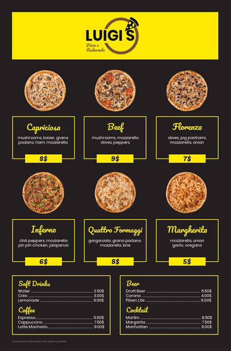 Dark Pizzeria Menu - New Graphic Design Templates By Venngage Pizza ...