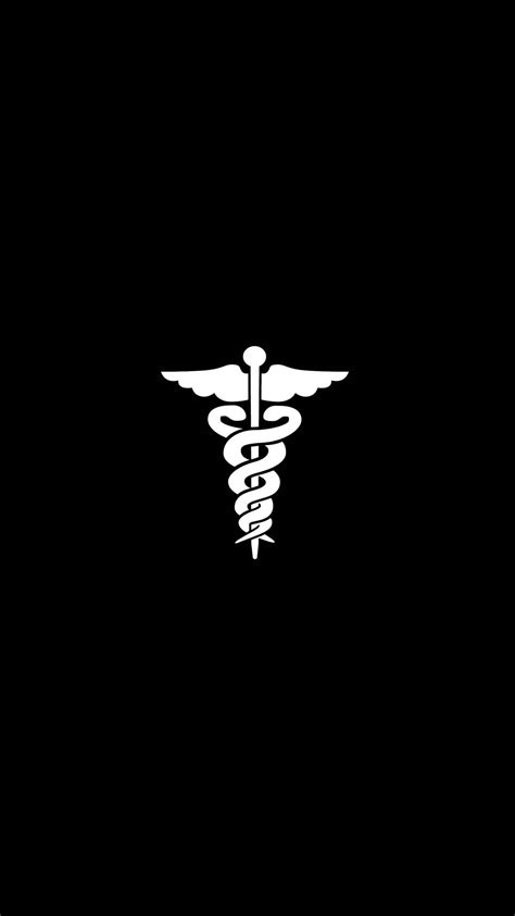 Download Mbbs White Caduceus Symbol Wallpaper | Wallpapers.com