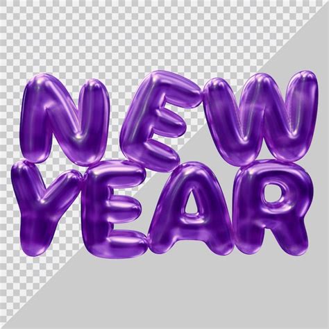 Premium PSD | New year text design with 3d modern style