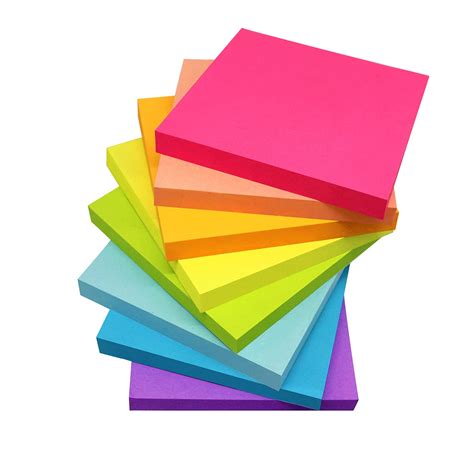 Buy (8 Pack) Sticky Notes 3x3 Inches,Bright Colors Self-Stick Pads, Easy to Post for Home ...