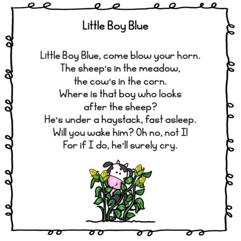 Pocket Chart Poem Little Boy Blue Nursery Rhyme | Made By Teachers