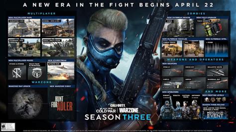 Call of Duty: Warzone season 3 roadmap shows new maps, events, outbreak ...