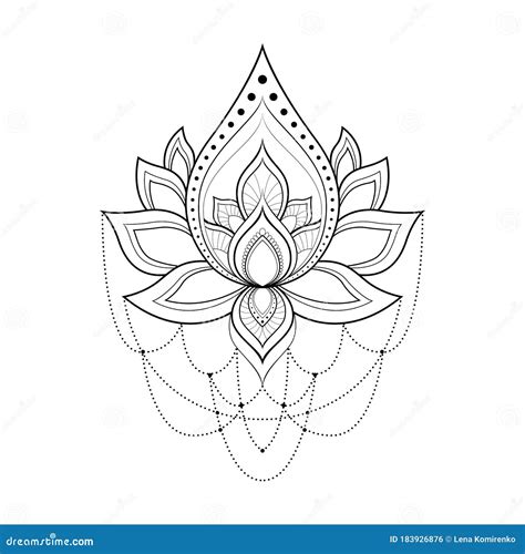 Lotus Mandalas And Optical Illusions Vector Illustration ...