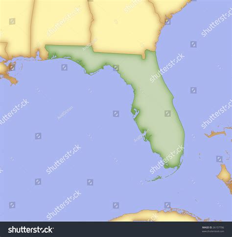 Florida Vector Map Borders Surrounding States Stock Vector (Royalty ...