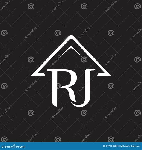 RJ Letter Logo Design on Black Background. RJ Creative Initials Letter ...