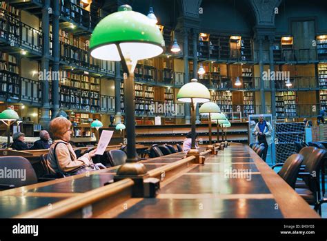 Paris France, Inside National French Library Oval Reading Room ...