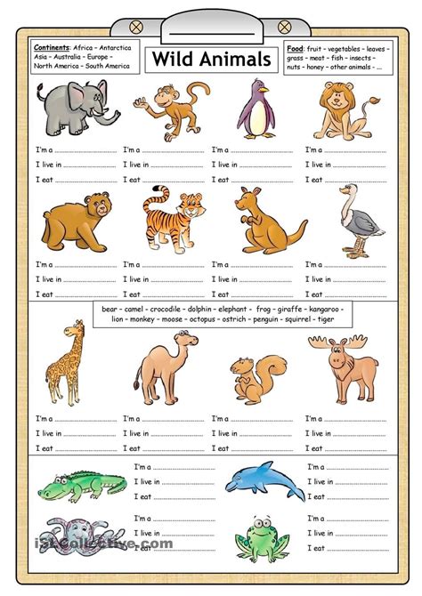 Risultati immagini per animals for kids learning english | Writing ...