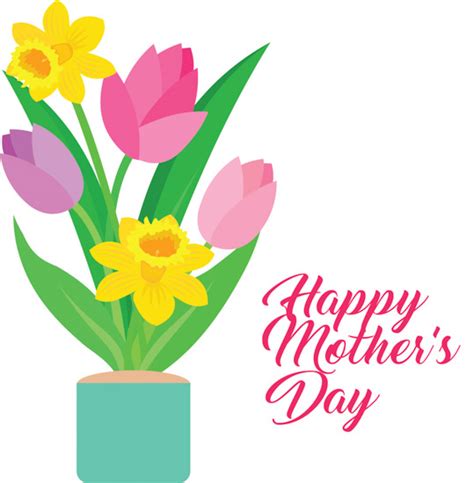 Mothers Day Clipart - happy-mothers-day-flowers-clipart - Classroom Clipart