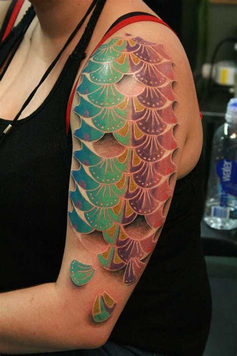 Fish Scale Tattoo by Will Bodnar at Cicada Tattoo, Seattle. - Imgur | Scale tattoo, Fish scale ...