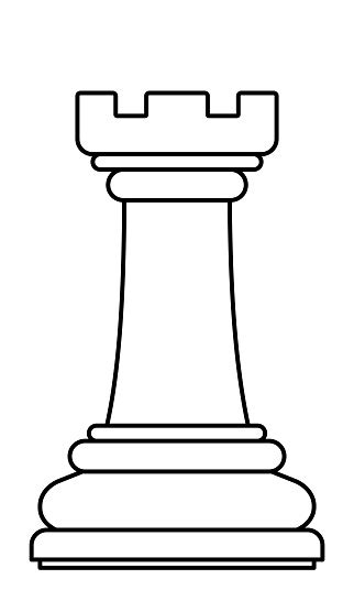 Chess Rook Contour Illustration Stock Illustration - Download Image Now - iStock