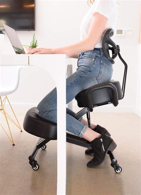 Sleekform Silla de rodillas con soporte ergonómico para la espalda, taburete de postura ...