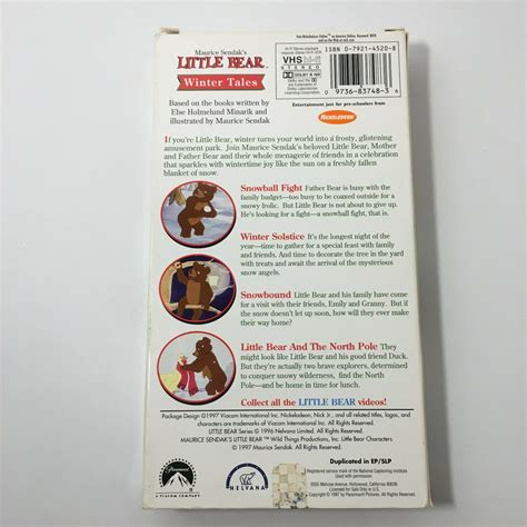 Mavin | LITTLE BEAR WINTER TALES VHS Video Tape Maurice Sendak 1997 ...