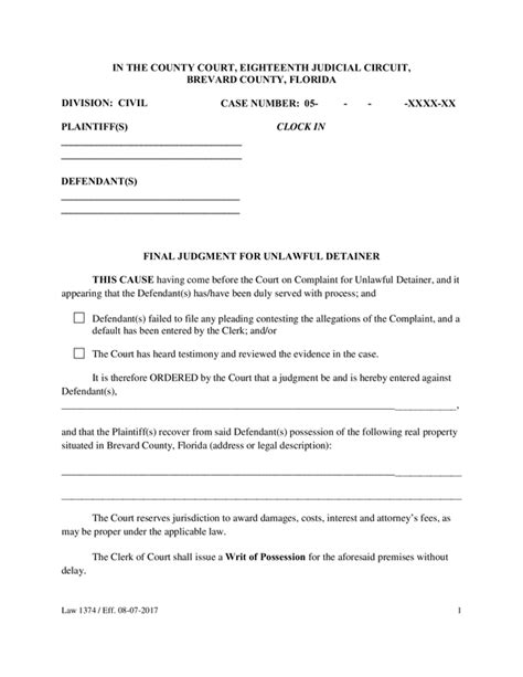 Fill - Free fillable Brevard County Clerk, Florida PDF forms