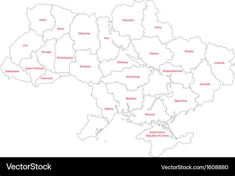 Outline ukraine map Royalty Free Vector Image - VectorStock