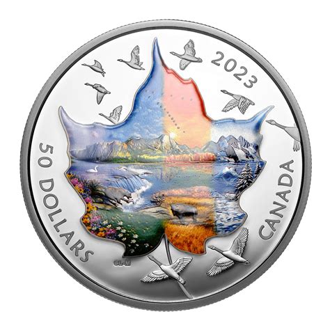 2023 $50 Canadian Collage: Four Seasons - Pure Silver Coin