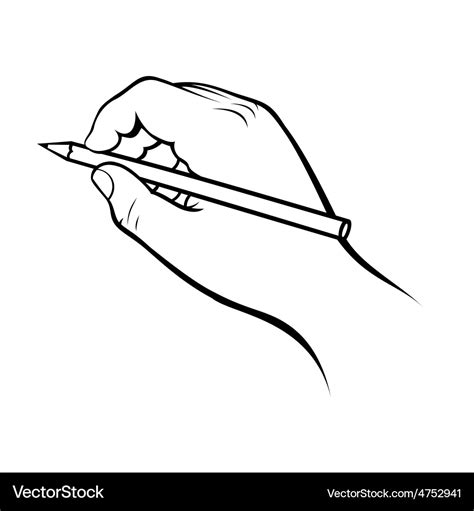 Hand holding pencil Royalty Free Vector Image - VectorStock