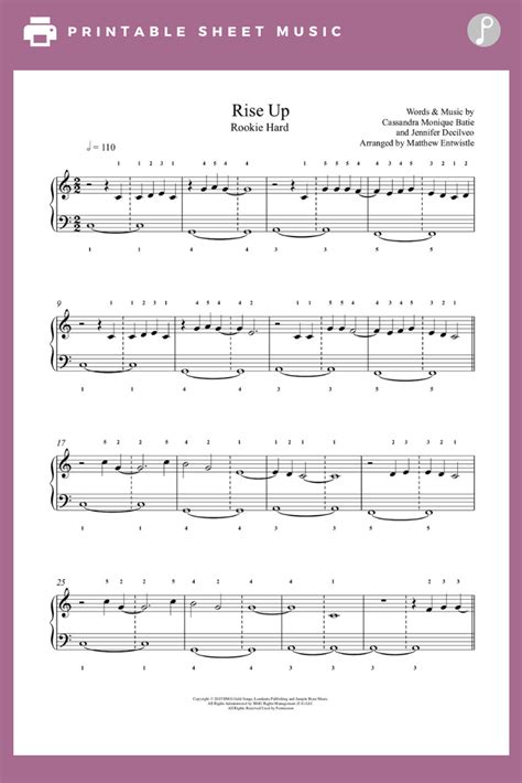 Rise Up by Andra Day Piano Sheet Music | Rookie Level | Sheet music ...