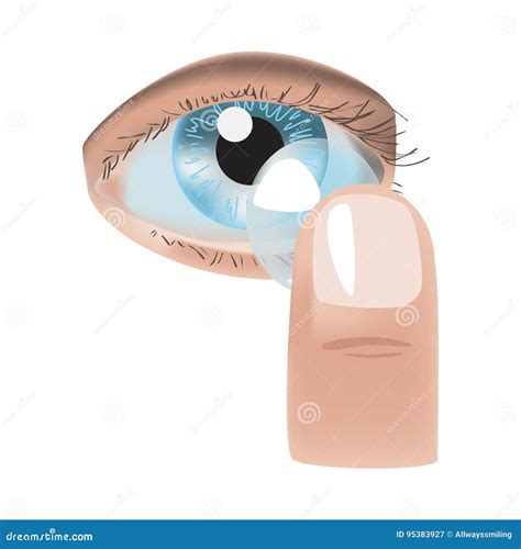 Realistic Style Vector Illustration with Eye and Contact Lens Stock Vector - Illustration of ...