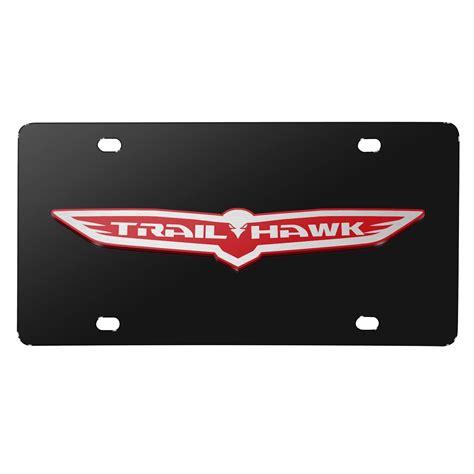 Jeep Trailhawk 3D Logo Black Stainless Steel License Plate - Walmart ...