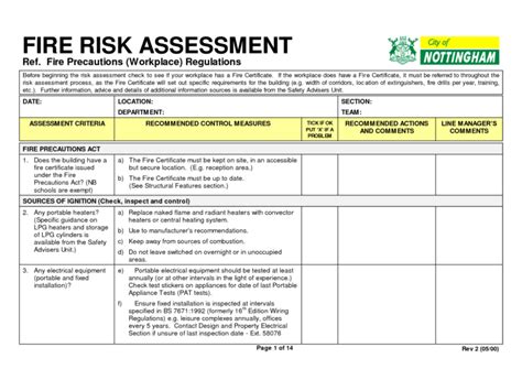 7+ Free Fire Risk Assessment Templates