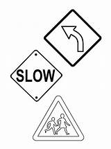 Traffic Sign Coloring Page sketch template