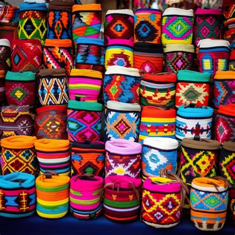 Premium Photo | Vibrant colombian mochilas colorful creations of culture