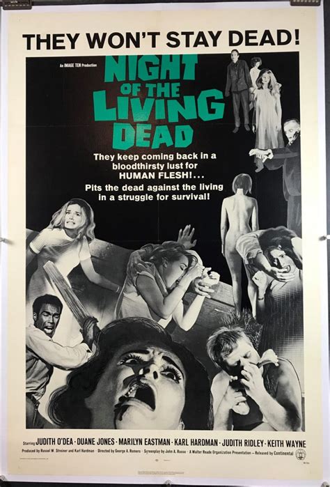 NIGHT OF THE LIVING DEAD, Original Vintage George A. Romero Horror Movie Poster - Original ...