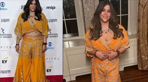 'What is this outfit? could have..': Ekta Kapoor beams with joy as she receives International ...