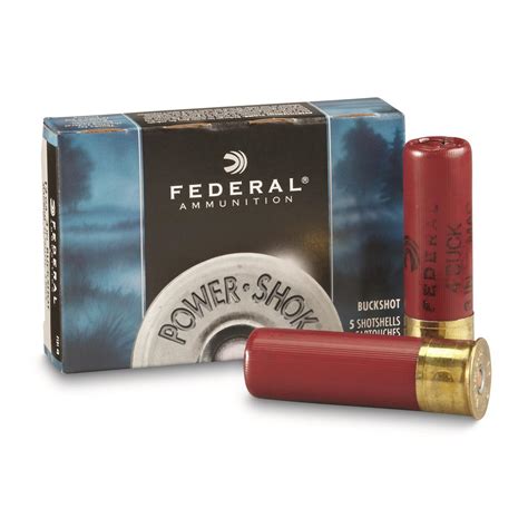 Federal Classic, 12 Gauge, 3" 41 Pellets 4 Buck Buckshot, 5 Rounds ...