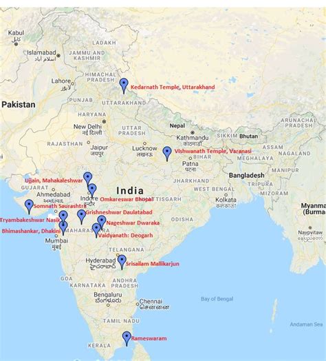 12 Jyotirlingas In India Map - Best Map of Middle Earth