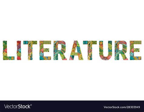 Word literature entangle object Royalty Free Vector Image