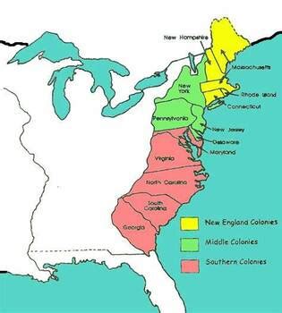 Colonial Regions Annotated Map by Diana Patrick | TPT