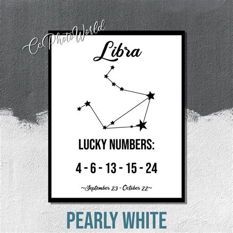 Libra Lucky Numbers Horoscope Wall Art Libra Zodiac Art | Etsy