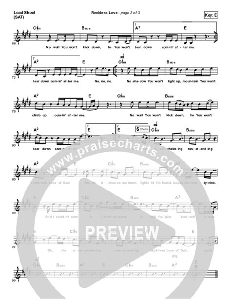 Reckless Love (Acoustic) Sheet Music PDF (Cory Asbury) - PraiseCharts