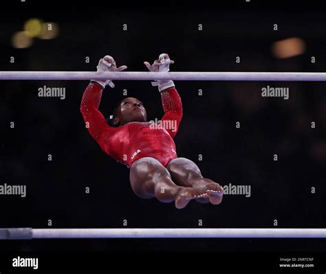 Simone Biles of U.S.A. performs during final apparatus of women uneven ...