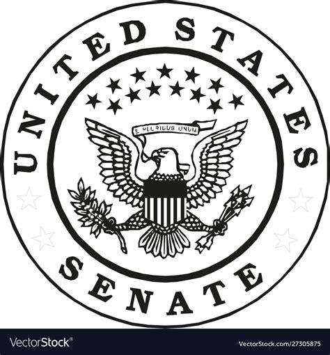 Usa senate badge federal Royalty Free Vector Image