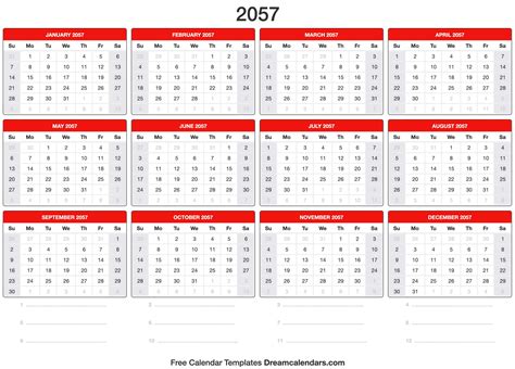 2057 Calendar