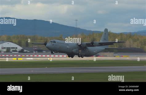 military aircraft c130 hercules royal norwegian air force taking off slow motion Stock Video ...