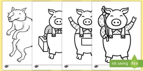 Three Little Pigs Coloring Sheets (teacher made)